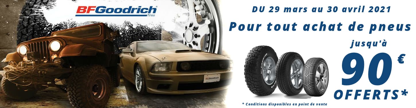 Jusqu'à 90€ remboursés pour l'achat de pneus BFGoodrich