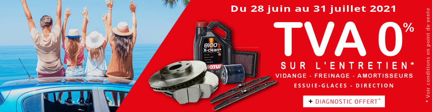 TVA à 0% sur l'entretien auto !